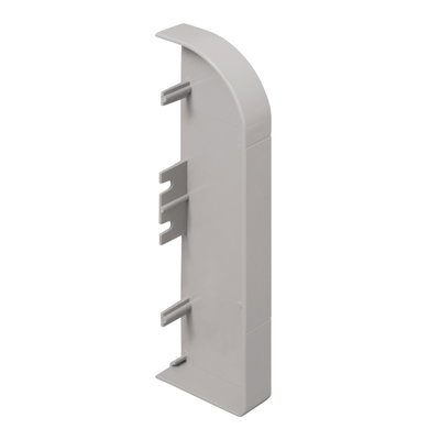 Marshall-Tufflex Sterling Curve 167mm x 50mm Aluminium 3 Compartment Skirting (Profile 2) Right End Cap Silver Grey