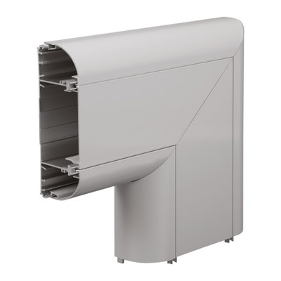 Marshall-Tufflex Sterling Curve 167mm x 50mm Aluminium 3 Compartment Dado (Profile 1) Flat Angle Silver Grey
