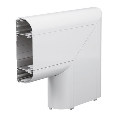 Marshall-Tufflex Sterling Curve 167mm x 50mm Aluminium 3 Compartment Dado (Profile 1) Flat Angle White