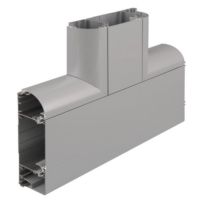 Marshall-Tufflex Sterling Curve 167mm x 50mm Aluminium 3 Compartment Skirting (Profile 2) Flat Tee Up Silver Grey