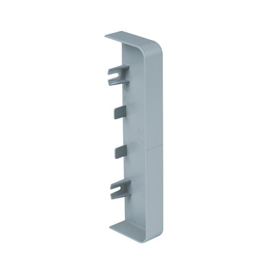 Marshall-Tufflex Twin Plus 210mm x 57mm Aluminium 2 Compartment Trunking End Cap Silver Grey