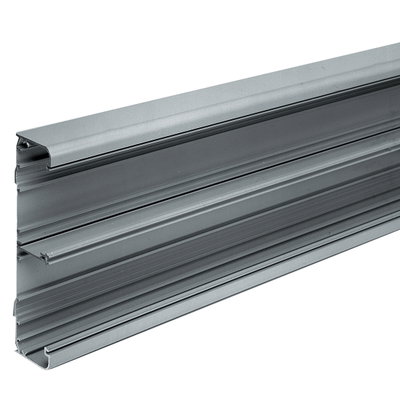Marshall-Tufflex XL 301/302 Twin Plus 220mm x 65mm x 3m Aluminium 2 Compartment Dado & Skirting Base Unit Silver Grey