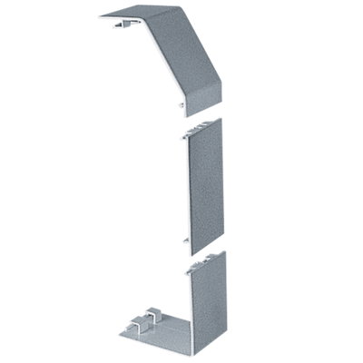 Marshall-Tufflex XL 302 220mm x 65mm Aluminium 3 Compartment Skirting Coupler Silver Grey