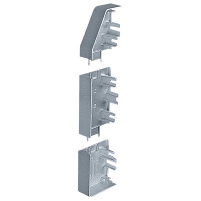Marshall-Tufflex XL 302 220mm x 65mm Aluminium 3 Compartment Skirting Left Hand End Cap Silver Grey