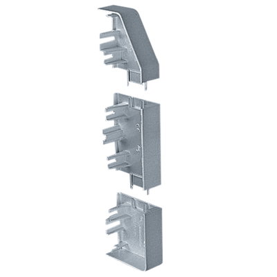 Marshall-Tufflex XL 302 220mm x 65mm Aluminium 3 Compartment Skirting Right Hand End Cap Silver Grey