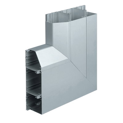 Marshall-Tufflex XL 302 220mm x 65mm Aluminium 3 Compartment Skirting Flat Angle Up Silver Grey