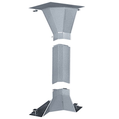 Marshall-Tufflex XL 301 220mm x 65mm Aluminium 3 Compartment Dado Internal Bend Silver Grey