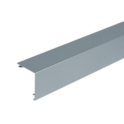 Marshall-Tufflex XL 302 220mm x 65mm x 3m Aluminium 3 Compartment Skirting Square Cover Silver Grey