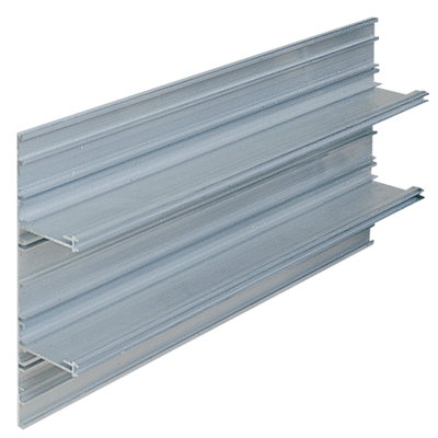 Marshall-Tufflex XL 301/302 220mm x 65mm x 3m Aluminium 3 Compartment Dado & Skirting Base Unit Silver Grey (Pack of 2)