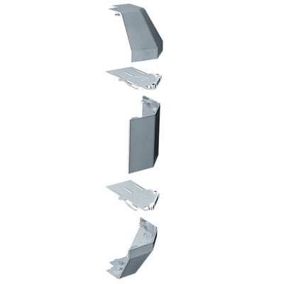 Marshall-Tufflex XL 301 220mm x 65mm Aluminium 3 Compartment Dado External Bend Silver Grey