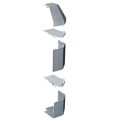 Marshall-Tufflex XL 302 220mm x 65mm Aluminium 3 Compartment Skirting External Bend Silver Grey