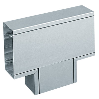 Marshall-Tufflex Elegance 110 110mm x 55mm Aluminium Trunking Flat Tee Silver Grey