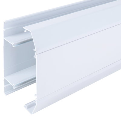 Bendex Challenger 167mm x 50mm x 3m PVC-U 3 Compartment Dado Trunking Assembly (Base & Top/Middle/Bottom Lids) White