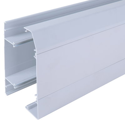 Bendex Challenger 167mm x 50mm x 3m PVC-U 3 Compartment Skirting Trunking Assembly (Base & Top/Middle/Bottom Lids) White