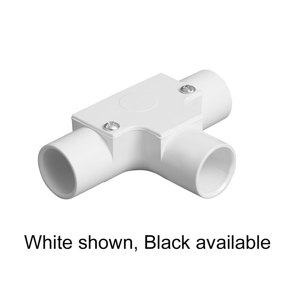 Bendex 20mm Round Conduit PVC-U Inspection Tee Black (Pack of 20)