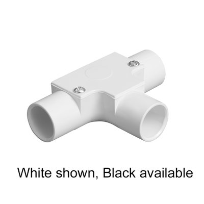 Bendex 20mm Round Conduit PVC-U Inspection Tee Black (Pack of 20)