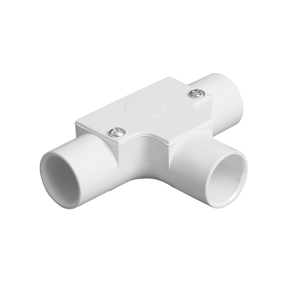 Bendex 20mm Round Conduit PVC-U Inspection Tee White (Pack of 20)