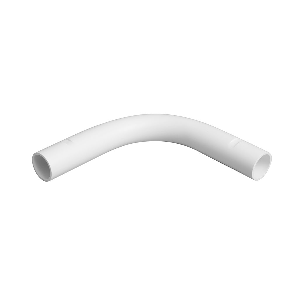 Bendex 25mm Round Conduit PVC-U Plain Bend White (Pack of 10)