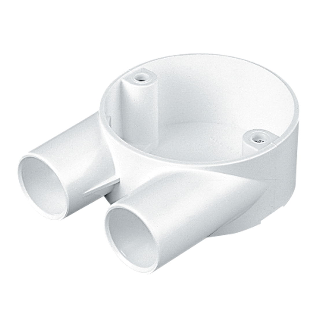 Marshall-Tufflex 20mm PVC-U Round Conduit Circular Box Branch 2-Way (Tangent U) White (Pack of 20)