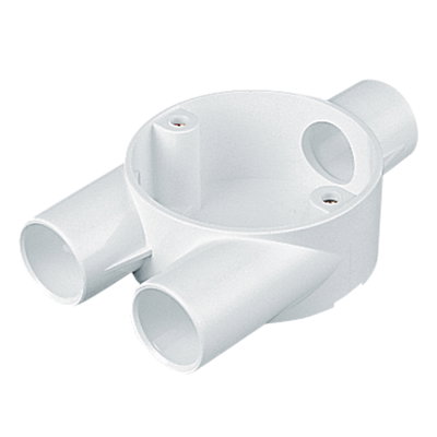 Marshall-Tufflex 20mm PVC-U Round Conduit Circular Box Branch 2-Way (Tangent Y) White (Pack of 20)