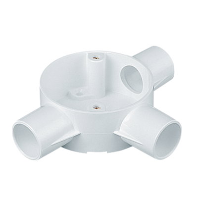 Marshall-Tufflex 20mm PVC-U Round Conduit 3 Way Circular Tee Box White (Pack of 20)
