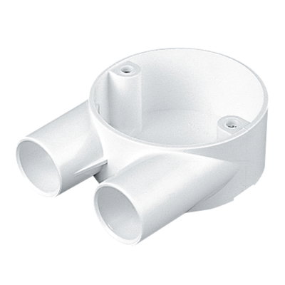 Marshall-Tufflex 25mm PVC-U Round Conduit Circular Box Branch 2-Way (Tangent U) Black (Pack of 20)