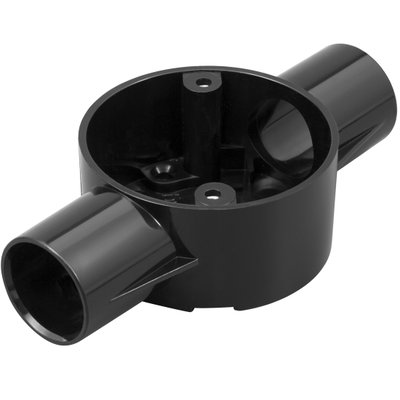 Marshall-Tufflex 25mm PVC-U Round Conduit Circular Box Through Black (Pack of 20)