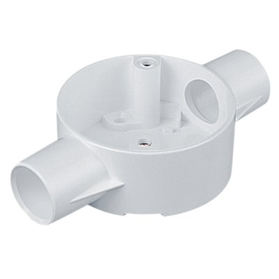 Marshall-Tufflex 25mm PVC-U Round Conduit Circular Box Through White (Pack of 20)