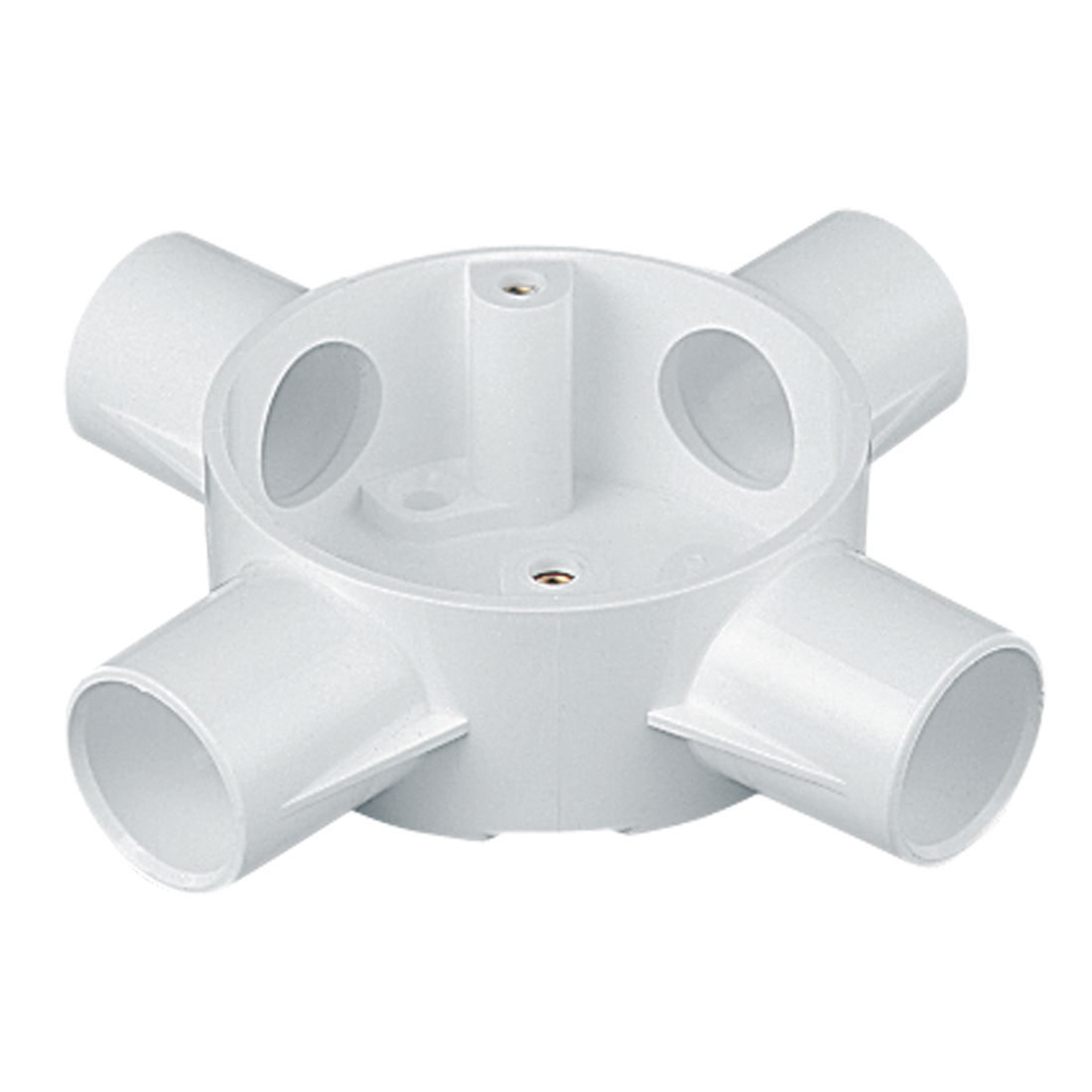 Marshall-Tufflex 25mm PVC-U Round Conduit Circular Box 4-Way White (Pack of 10)