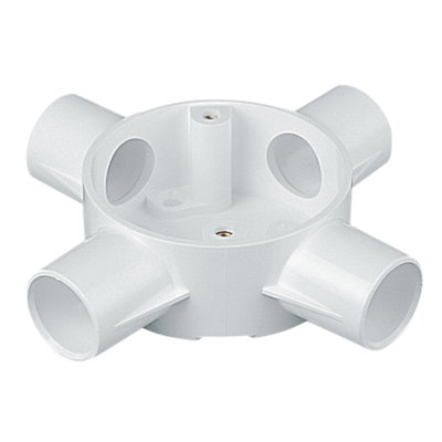 Marshall-Tufflex 25mm PVC-U Round Conduit Circular Box 4-Way White (Pack of 10)