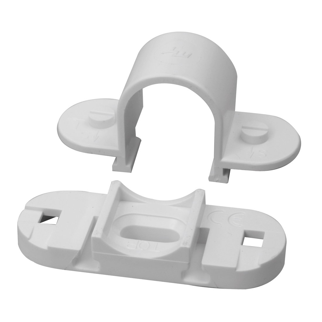 Marshall-Tufflex 20mm PVC-U Round Conduit Spacer Bar Snap Saddle White (Pack of 100)