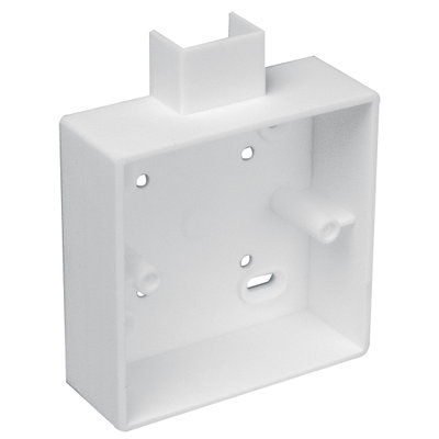 Marshall-Tufflex 1 Gang Mini Trunking Surface Shrouded Entry Box 32mm Deep Square Corners White (Pack of 20)