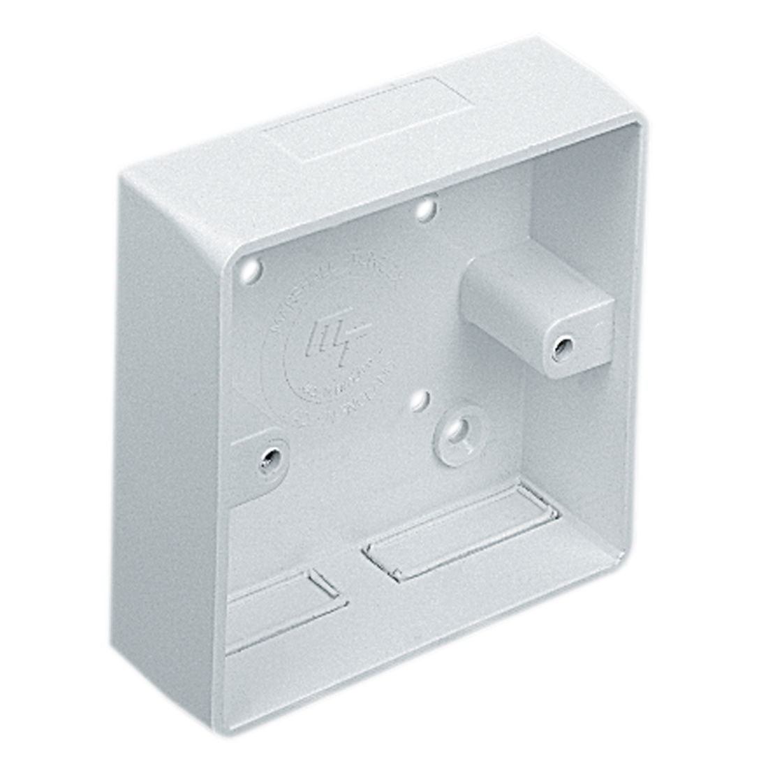 Marshall-Tufflex 1 Gang Mini Trunking Surface Accessory Box 19mm Deep Radius Corners White (Pack of 20)