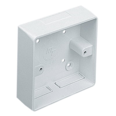 Marshall-Tufflex 1 Gang Mini Trunking Surface Accessory Box 19mm Deep Radius Corners White (Pack of 20)