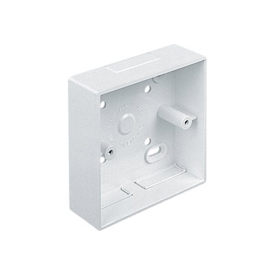 Marshall-Tufflex 1 Gang Mini Trunking Surface Accessory Box 19mm Deep Square Corners White (Pack of 20)