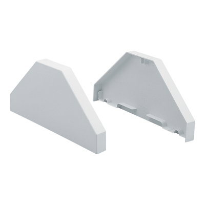Marshall-Tufflex 210mm x 105mm PVC-U Bench Trunking Double Sided End Caps White (Pack of 2)