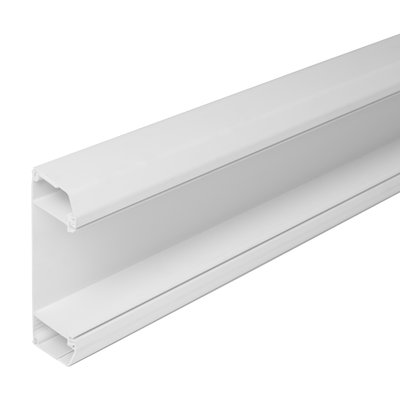 Marshall-Tufflex Sterling Compact 140mm x 50mm x 3m PVC-U 3 Compartment Dado Trunking Base White (Pack of 4)
