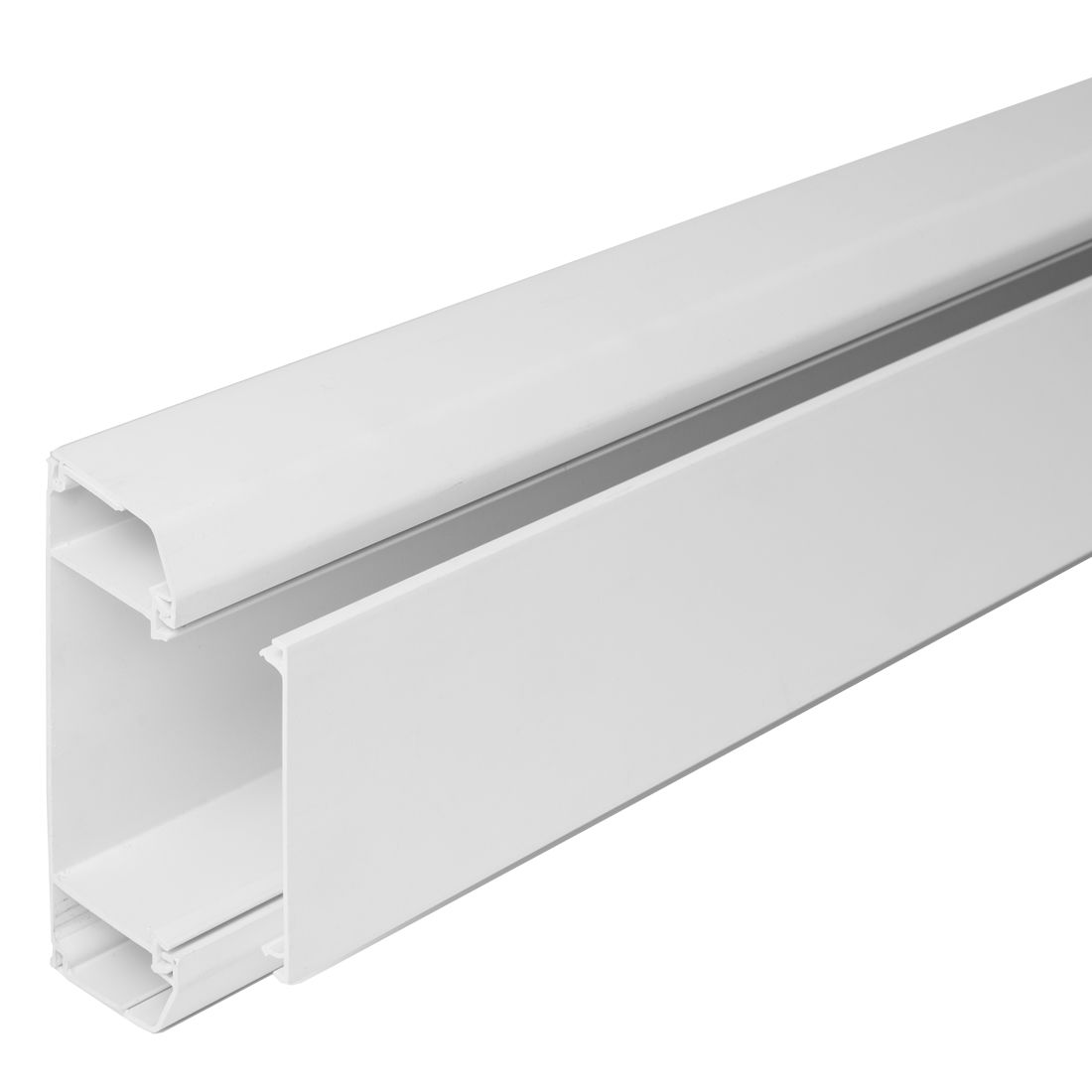 Marshall-Tufflex Sterling Compact 140mm x 50mm x 3m PVC-U 3 Compartment Dado Trunking Assembly (Base & Lid) White