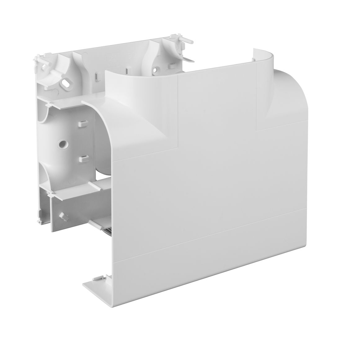 Marshall-Tufflex Sterling Curve 167mm x 50mm PVC-U 3 Compartment Skirting (Profile 2) Flat Tee Up White