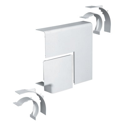 Marshall-Tufflex Twin Plus 210mm x 57mm PVC-U 2 Compartment Trunking Flat Angle Assembly White