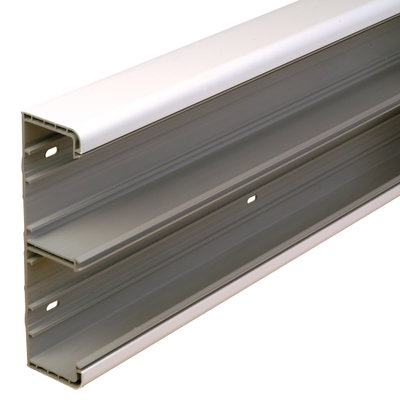 Marshall-Tufflex Twin Plus 210mm x 57mm x 3m PVC-U 2 Compartment Trunking Base White (Pack of 2)
