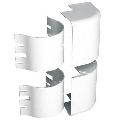 Marshall-Tufflex Twin Plus 210mm x 57mm PVC-U 2 Compartment Trunking External Bend Assembly White
