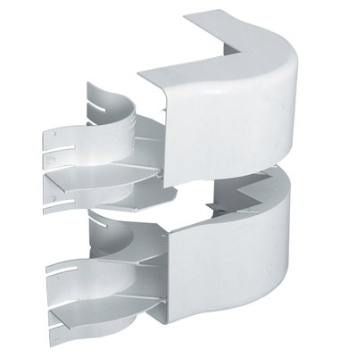 Marshall-Tufflex Twin Plus 210mm x 57mm PVC-U 2 Compartment Trunking External Bend Assembly (Large) White