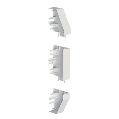 Marshall-Tufflex XL 201 220mm x 65mm PVC-U 3 Compartment Dado End Cap White (Pack of 5)