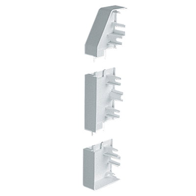 Marshall-Tufflex XL 202 220mm x 65mm PVC-U 3 Compartment Skirting Right End Cap White (Pack of 5)