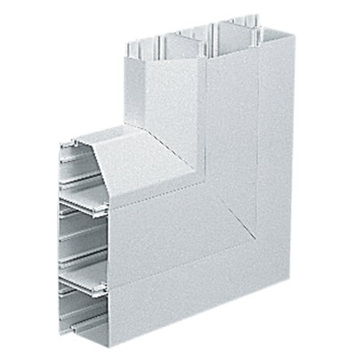 Marshall-Tufflex XL 201 220mm x 65mm PVC-U 3 Compartment Skirting Flat Angle Up White
