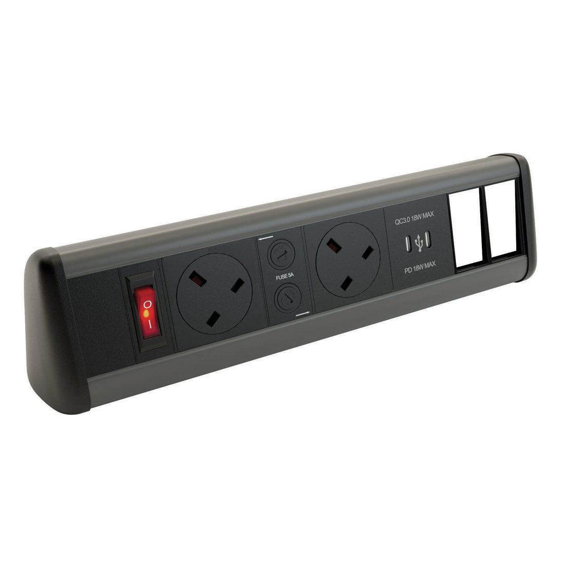 Marshall-Tufflex Desktop Module 2 Gang Power 1 x USB Type A + 1 x USB Type C 2 x 6A Data