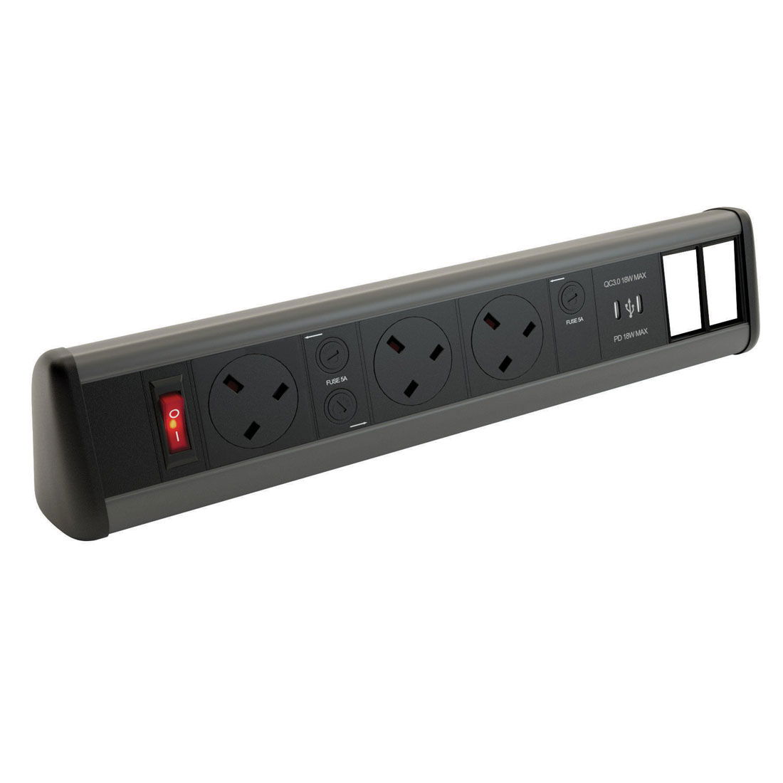 Marshall-Tufflex Desktop Module 3 Gang Power 1 x USB Type A + 1 x USB Type C 2 x 6A Data