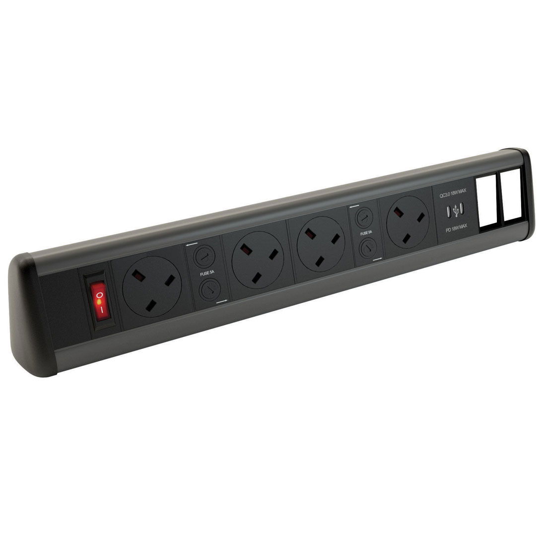 Marshall-Tufflex Desktop Module 4 Gang Power 1 x USB Type A + 1 x USB Type C 2 x 6A Data