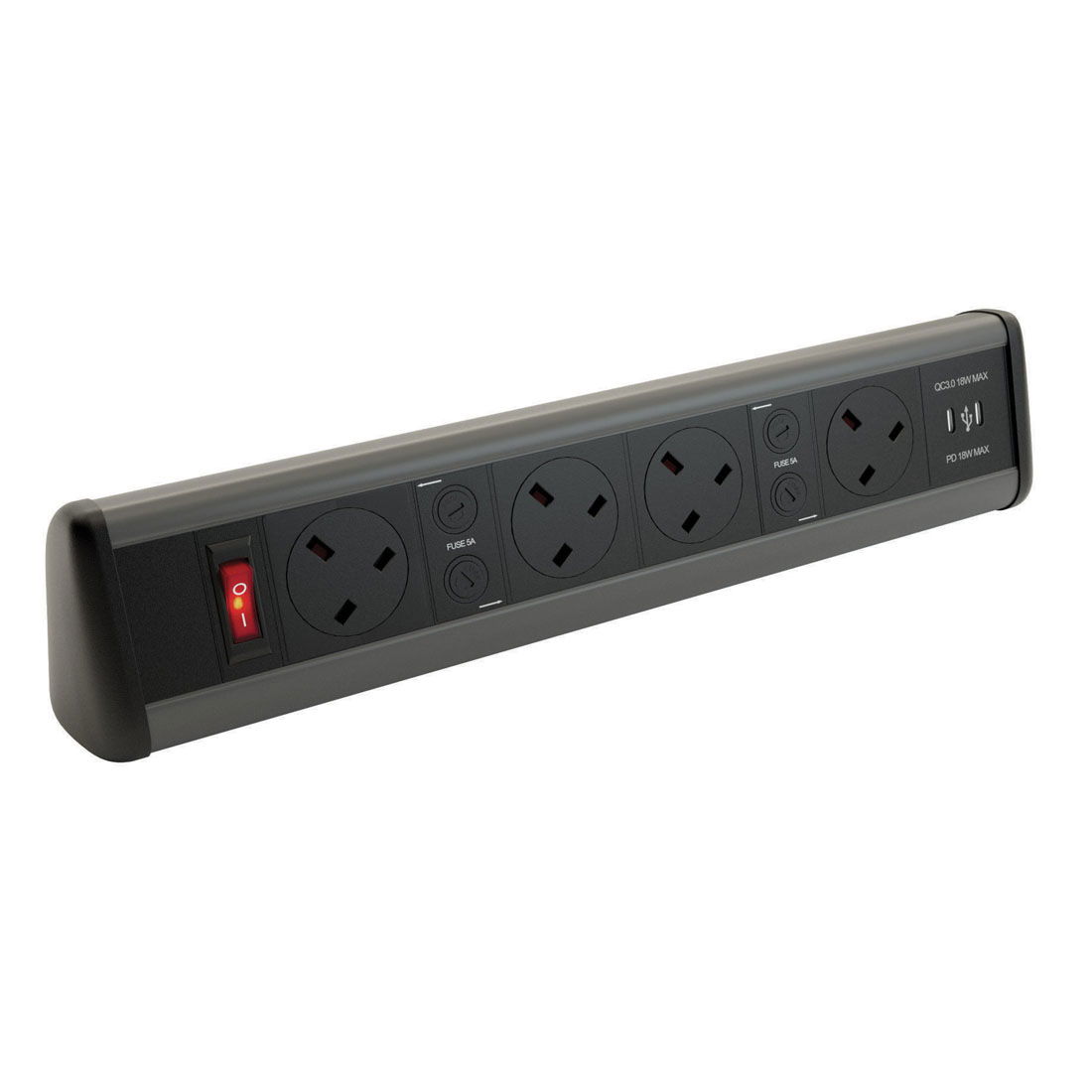Marshall-Tufflex Desktop Module 4 Gang Power 1 x USB Type A + 1 x USB Type C